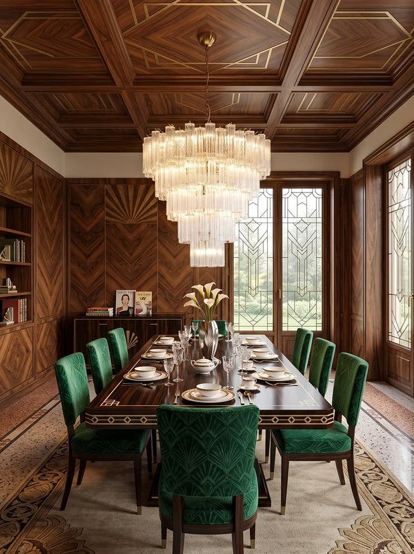 Calista Clear Textured Glass Tiered Chandelier
