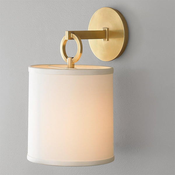 Cotheor Circle Brass Fabric Sconce Wall Lamp