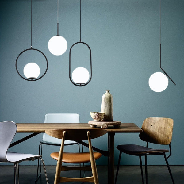 Minimalist Ring Glass Pendant Lighting Fixtures