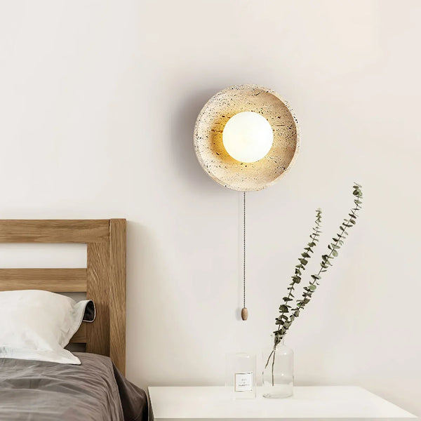 Stone Lunar Eclipse Travertine Wall Light