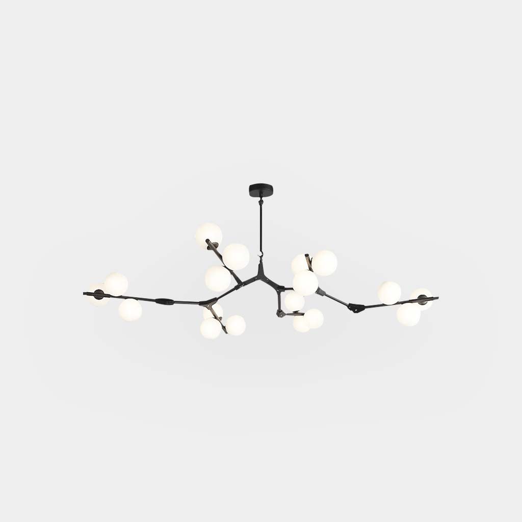 Chandelier Nordic Elegant Branching Bubble Glass Ball, Black / Gold