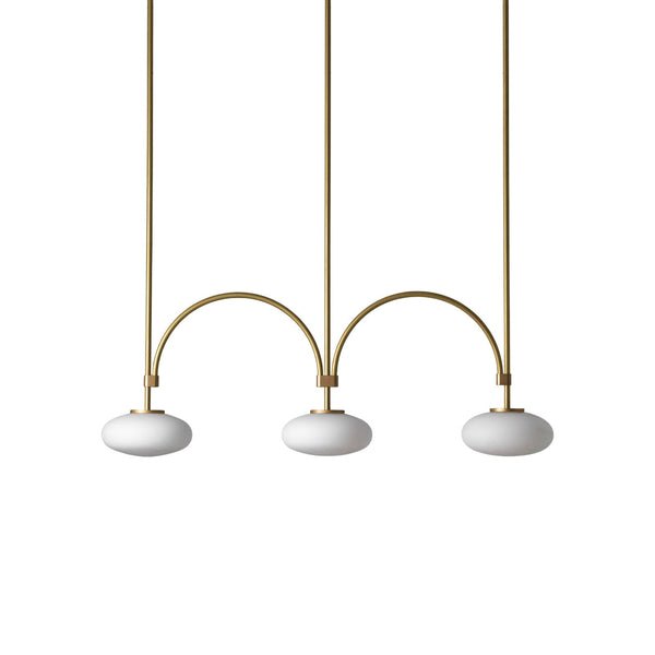 Lythean Linear Brass Glass Pendant Lamp