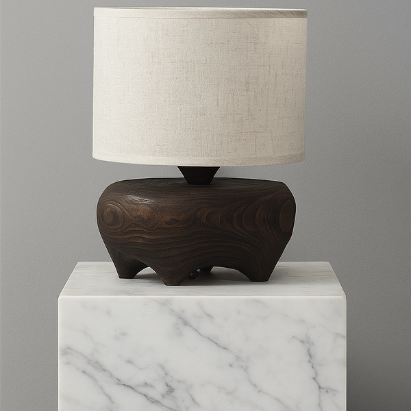 Carved Wood Table Lamp | CLJAN784
