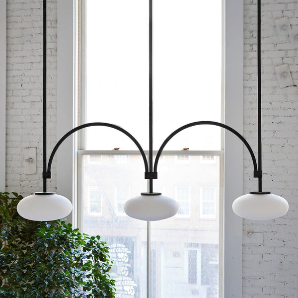 Lythean Linear Brass Glass Pendant Lamp