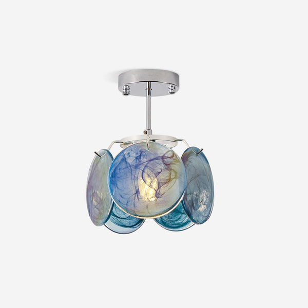 Lenira Ceiling Lamp Blue Art Glass Modern