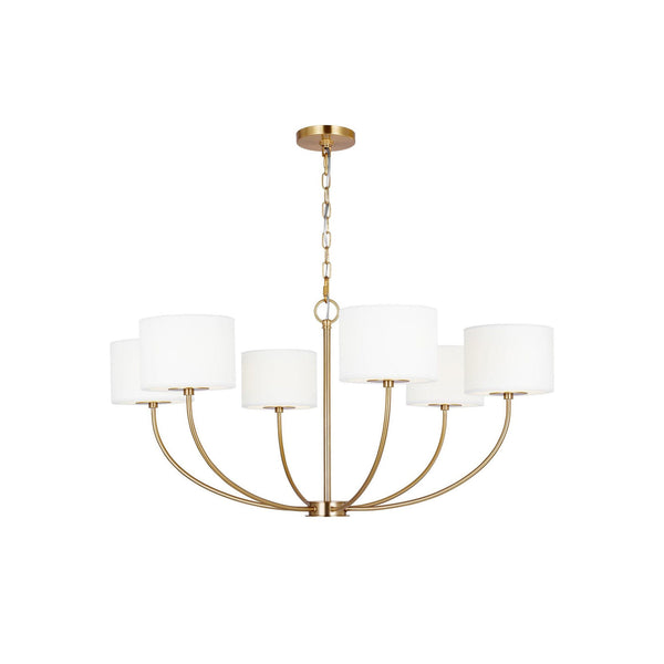 Mycaren Vintage Industrial Brass Fabric Chandelier