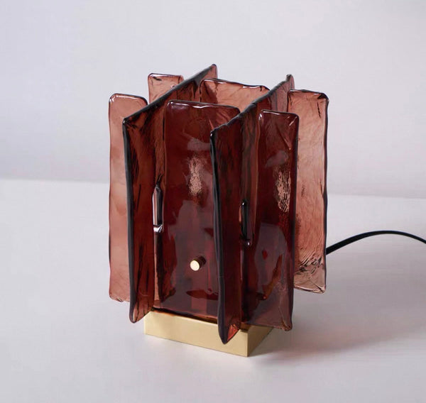 Burgundy Glass Table Lamp | Blades | CLGLRED56