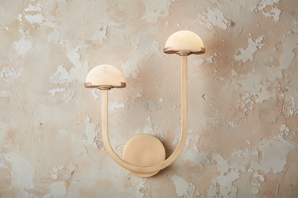 Double Brass & Alabaster Wall Sconce | CL0248CH