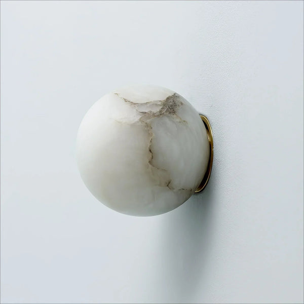 Totem Alabaster Globe & Brass Wall Sconce | CLHHA094