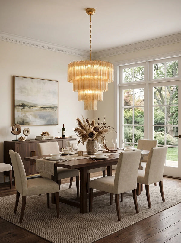 Linden Champagne Glass Tube Chandelier