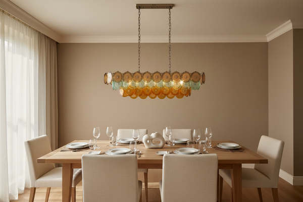Murano-Style Linear Chandelier | Multicolour | CLOP895001