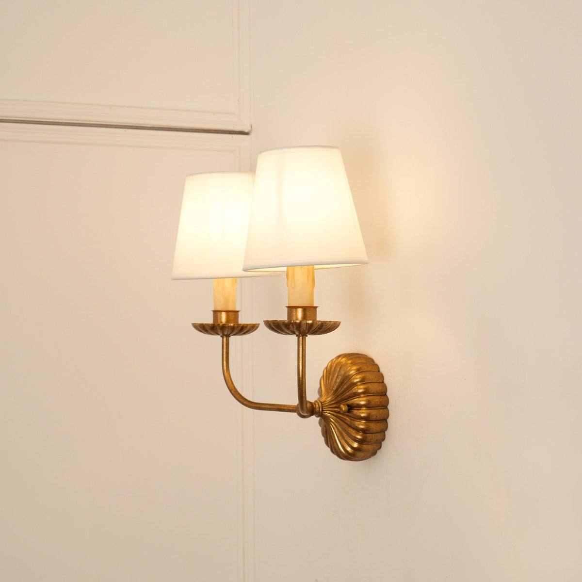 Axiom Vintage Industrial Antique Gold Fabric Wall Lamp