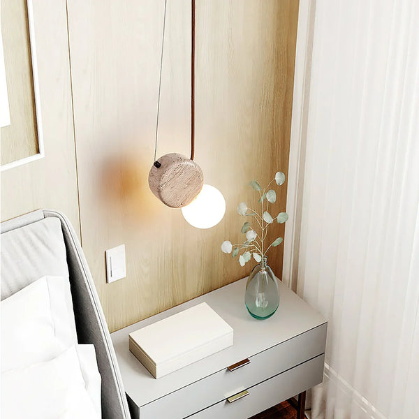 Travertine Tranquil Glow Pendant Lamp