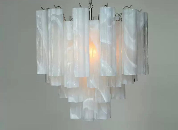 The Venezia Cascade | White Swirl Glass & Stainless Steel | CLVNZCA