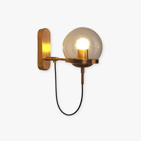 Brass Ironwork Glass Shade Wall Lights