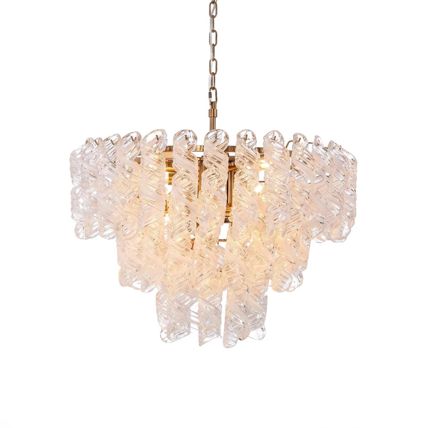 Odile Spiral-Cut Glass Tiered Chandelier