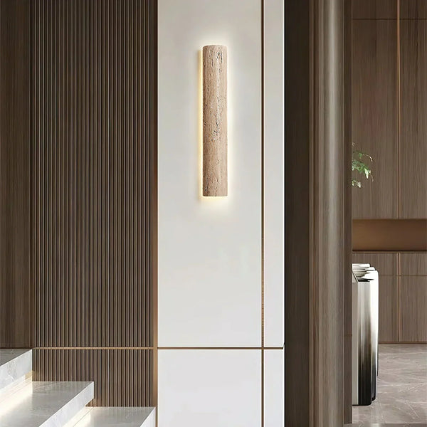 Travertine Stein Lange Long Strip Wall Sconce