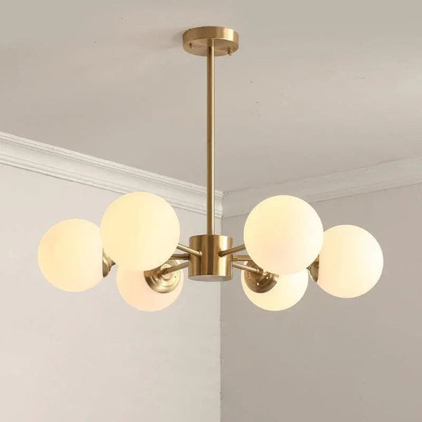 Karrington Chandeliers | Brass Globe Chandelier for Bedroom