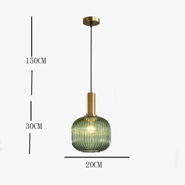 Valentina Pendant Light Crystal, Moru Glass, Cognac/Green/Grey, Kitchen Island