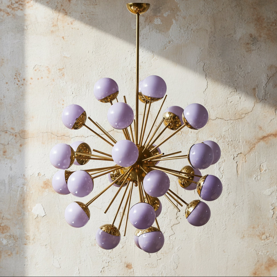 De Silva Chandelier | Purple Glass | CLPT80CP