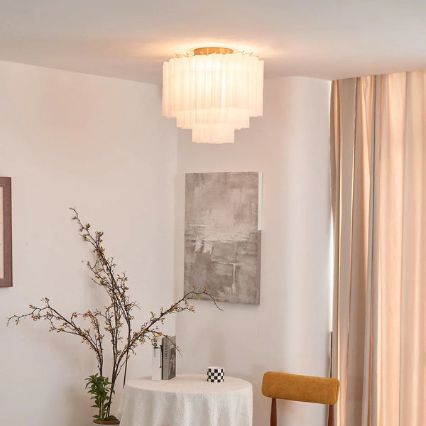 White Glass Tube Ceiling Lamp