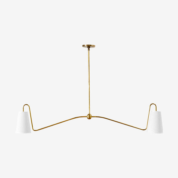 Ormirarae Vintage Industrial Linear Brass Fabric Pendant Lamp