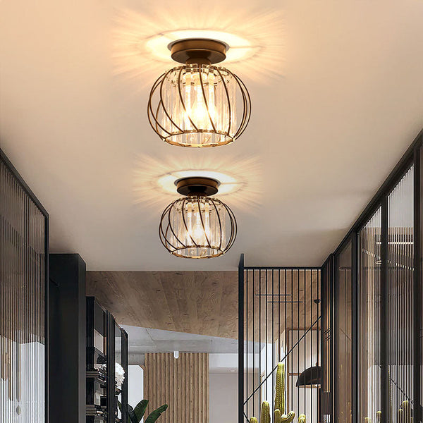 Hallway Ceiling Lighting, 16cm, black, E27