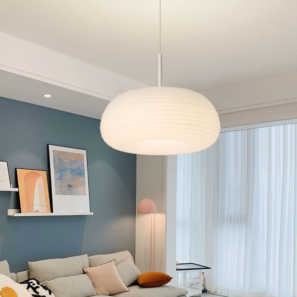 Zoriel Pendant Light White Acrylic Drum Shape
