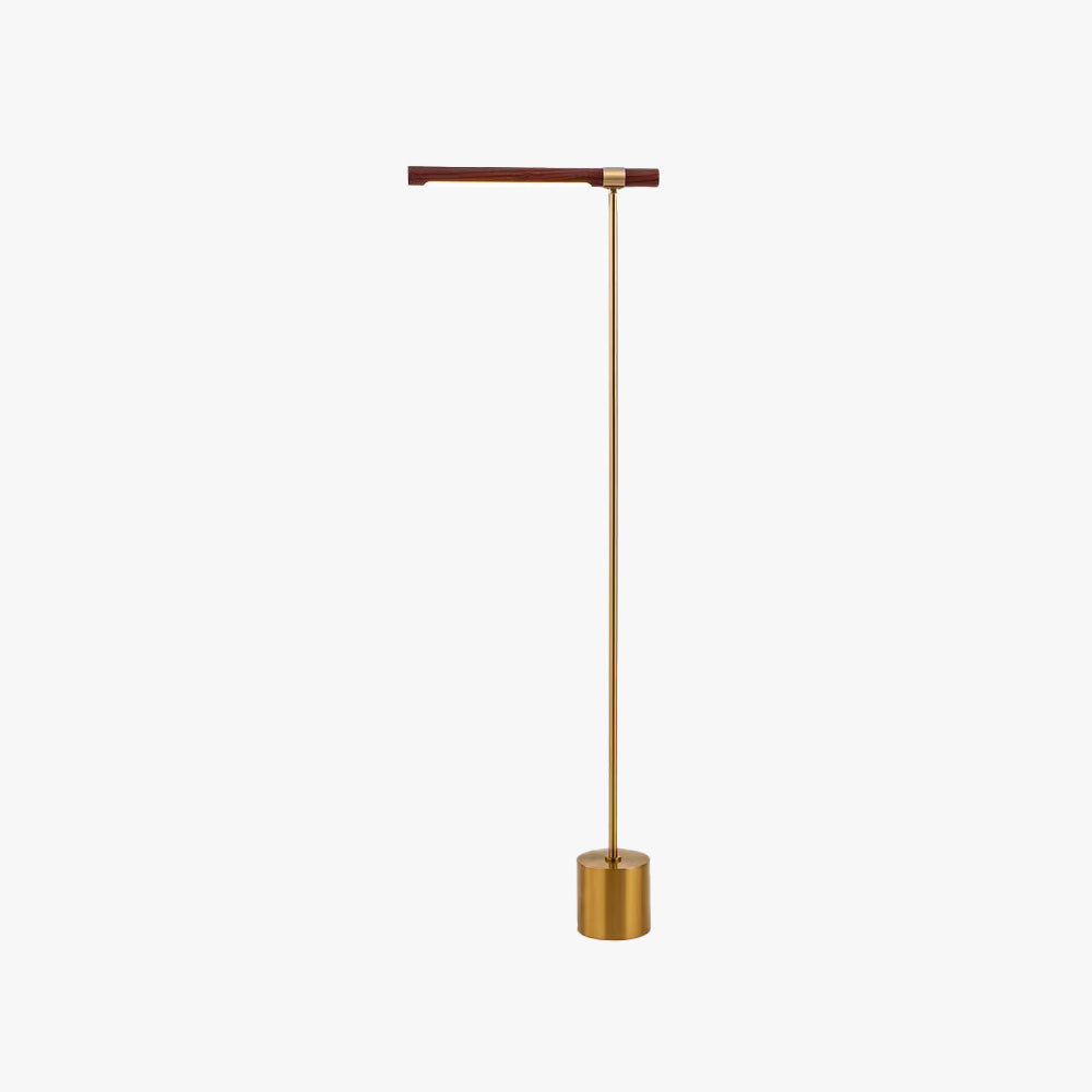 Edge Floor Lamp Linear Minimalist, Metal/Wood, Gold, Living Room