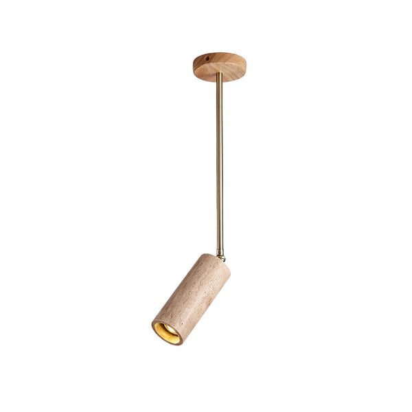 Syraeia Surface Wooden Travertine Mount Ceiling Lamp