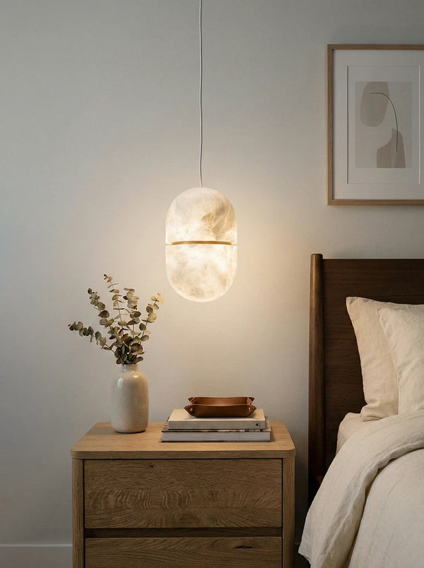 Capsule Alabaster Pendant Light