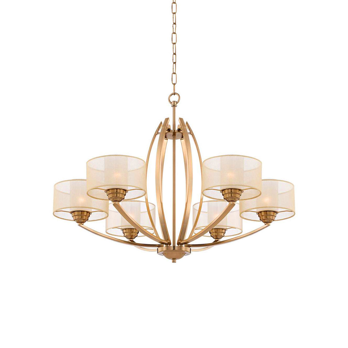 Lyvelus Postmodern Luxury Brass Fabric Chandelier