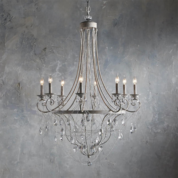 Luster Vintage Industrial Traditional Crystal Chandelier