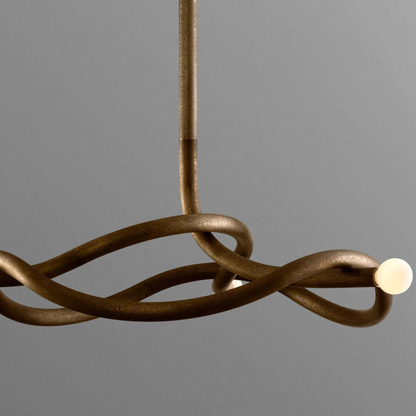 Mid-Century Chandelier | Bronze & Glass | CLKZ074
