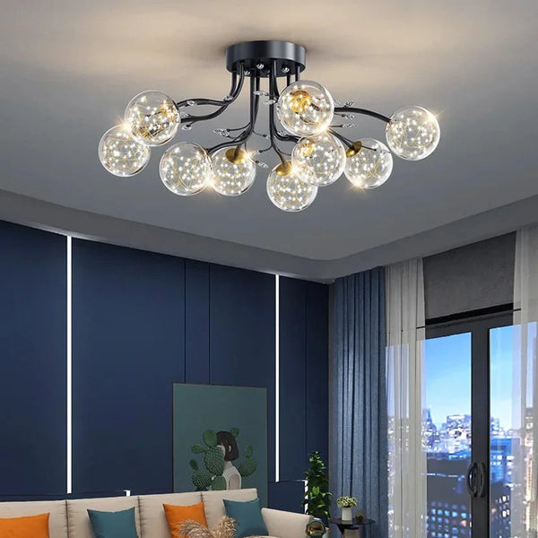 Anya Modern Bubble Glass Flush Mount Light