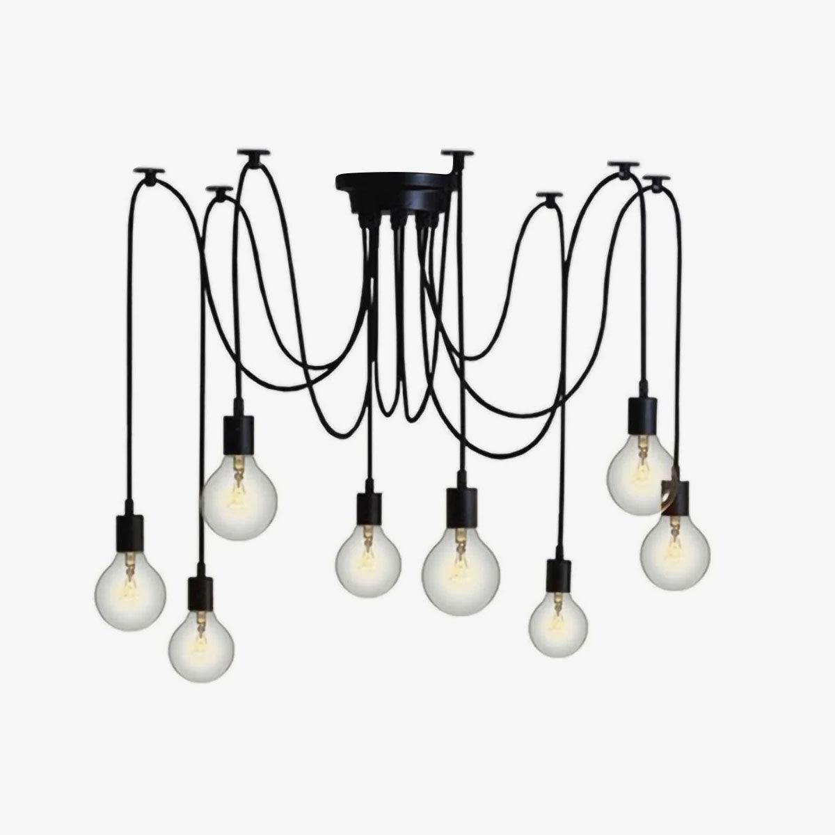 Silva Retro Country LED Spider Chandelier, Black/White