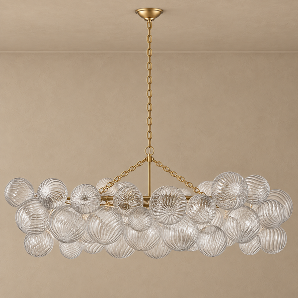 Quinn Oval Glass Chandelier | Brass | CLQN5116BR