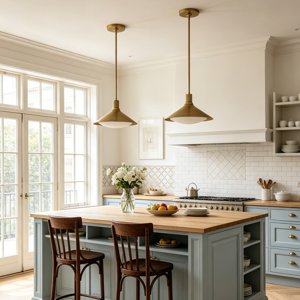 Tapered Brass Pendant Light