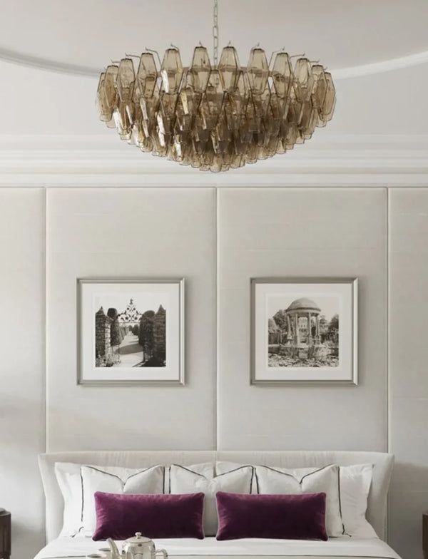 Faceted Smoked Chandelier