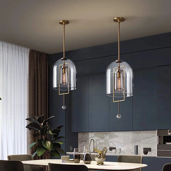 Modern Brass & Glass Pendant Light | CLVV2500