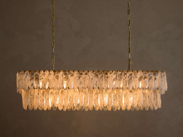 The Vela Linear Chandelier | Glass & Brass | CLND003