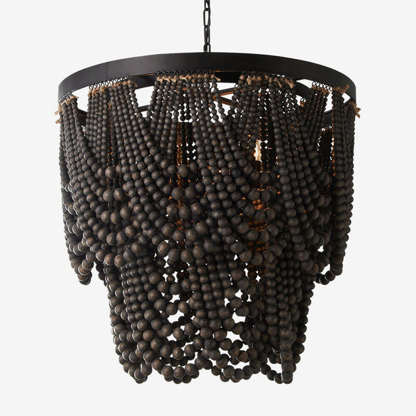 Silva LED Pendant Lights Rust Wood Living Room Badroom