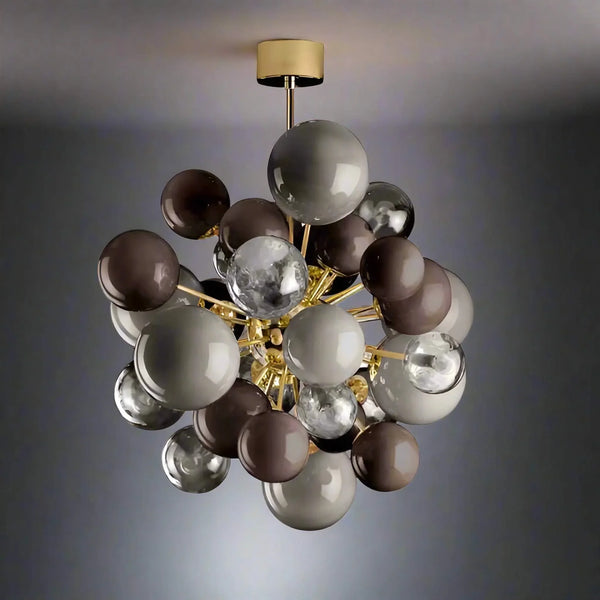 Glass Globe Chandelier | Café Grey | CLPT85201