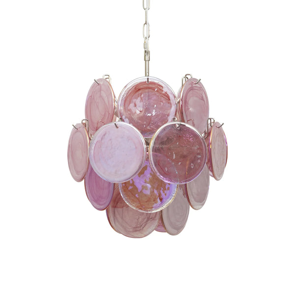 Rosalind Pink Disc Glass Chandelier