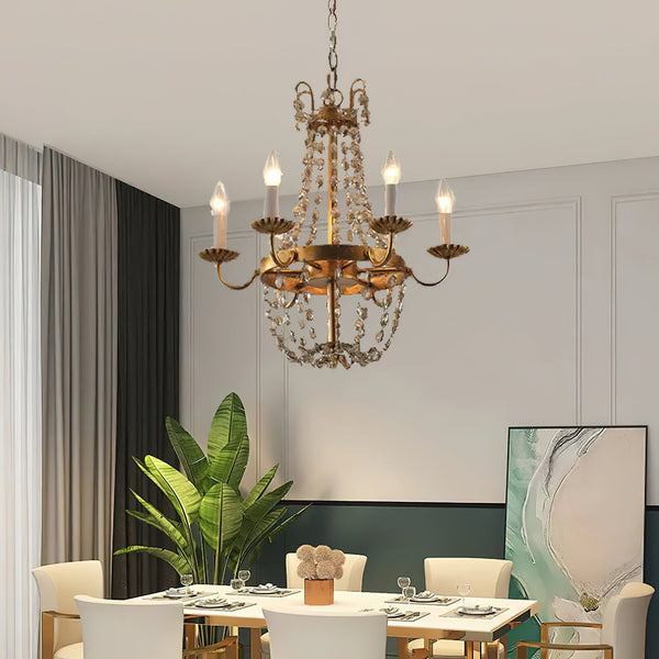 Oraeisra Vintage Flea Market Crystal Chandelier