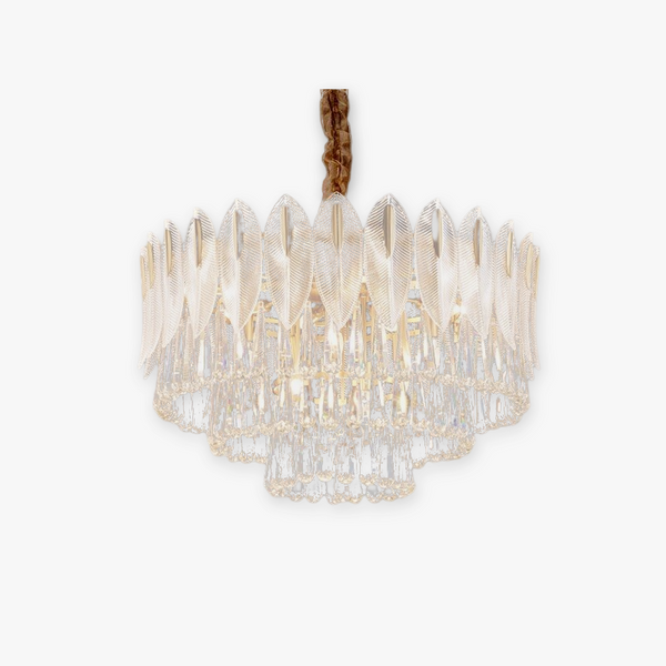 Modern Chandelier Ceiling Light With Feather Crystal Design