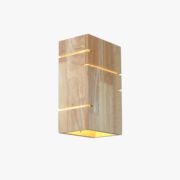 Muto Wall Lamp Rectangular Minimalist, Mounted Bedside, Wood, Bedroom