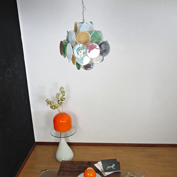 Round Glass Colorful Chandelier