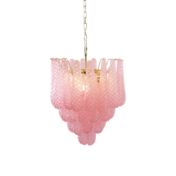 Junto Postmodern Luxury Drop Pink Glass Chandelier