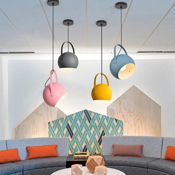Aira Colorful Art Deco Pendant Light, Spherical, Bedroom